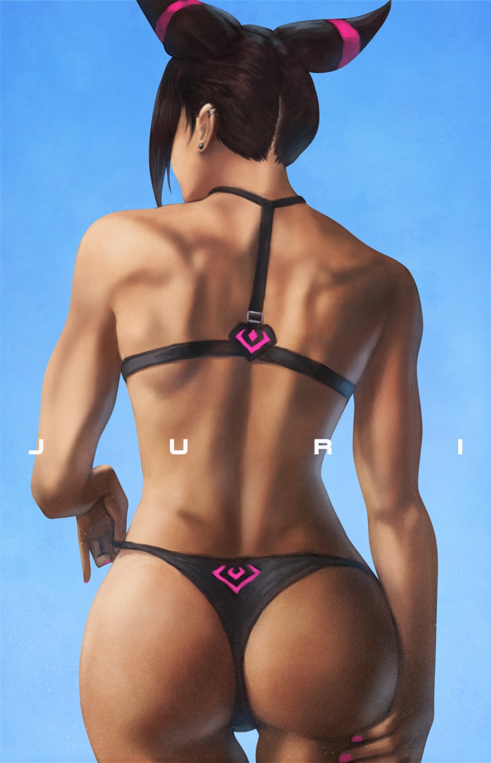 ass, bikini, han_juri, monori_rogue, street_fighter, swimsuits, thong, undressing
