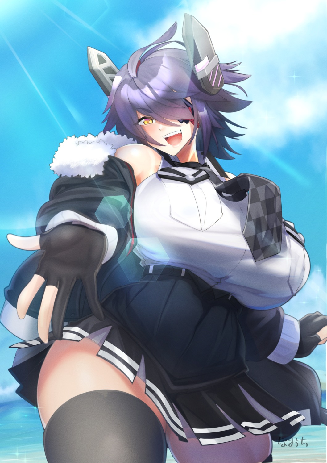 eyepatch, kantai_collection, naochi_(bobi8081), seifuku, tenryuu_(kancolle), thighhighs