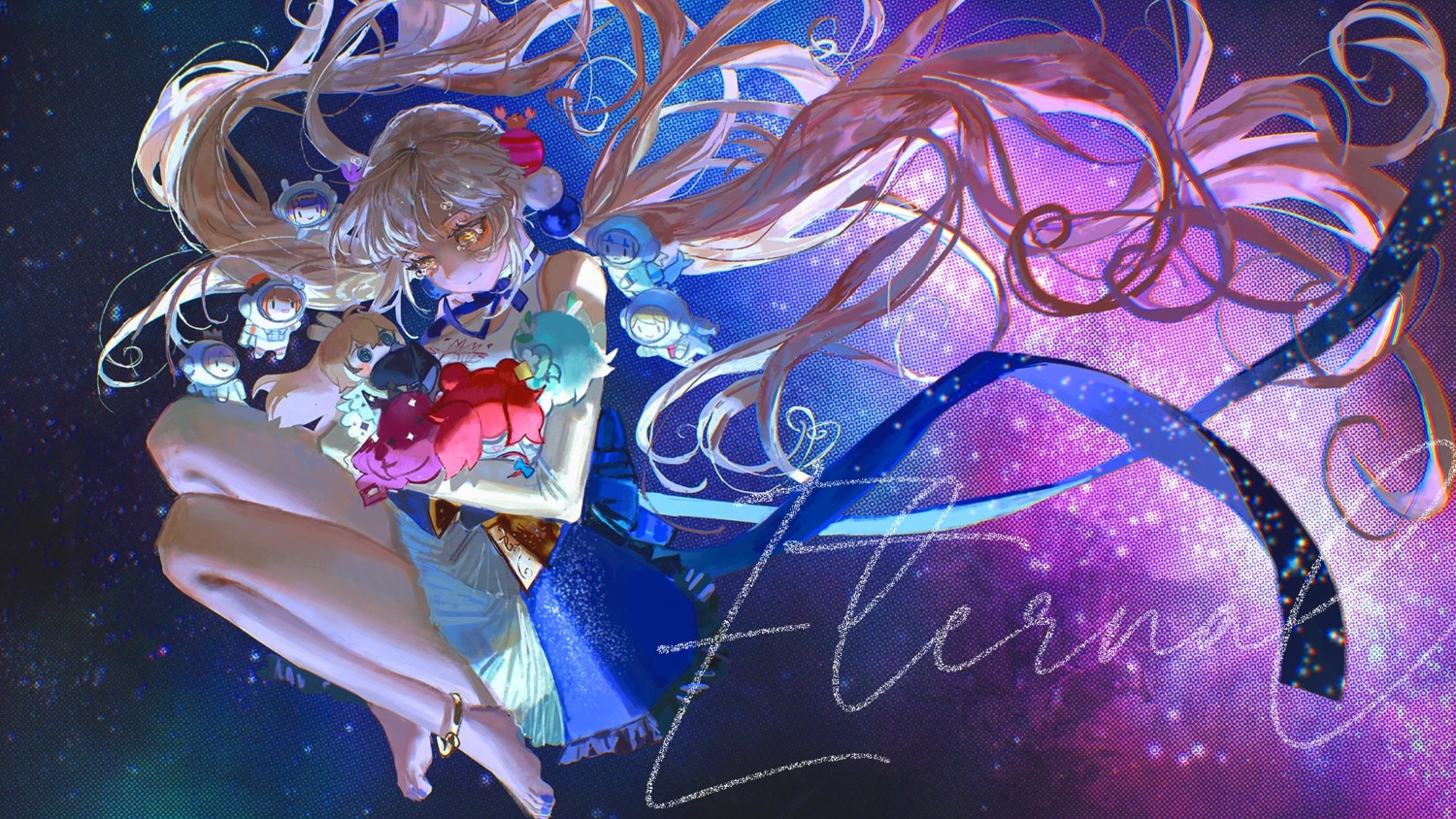 bodysuit, ceres_fauna, chibi, dress, gawr_gura, hakos_baelz, hololive, hololive_english, horns, irys_(hololive), mori_calliope, nanashi_mumei, ninomae_ina'nis, ouro_kronii, quasarcake, takanashi_kiara, tsukumo_sana, watson_amelia