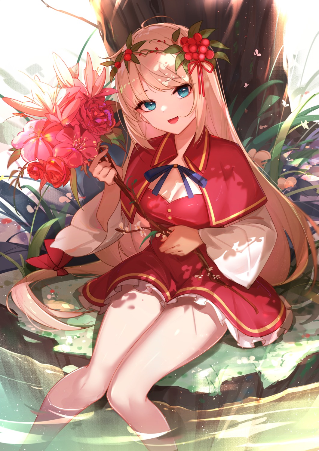 cleavage, dress, faicha, maplestory, no_bra, wet