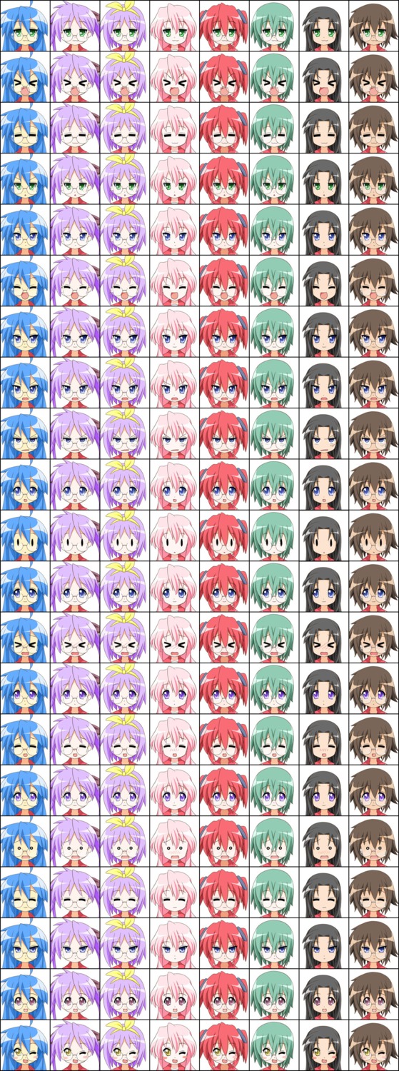 hiiragi_kagami, iwasaki_minami, izumi_konata, kobayakawa_yutaka, kusakabe_misao, lucky_star, megane, tamura_hiyori, yosinaka_hiro