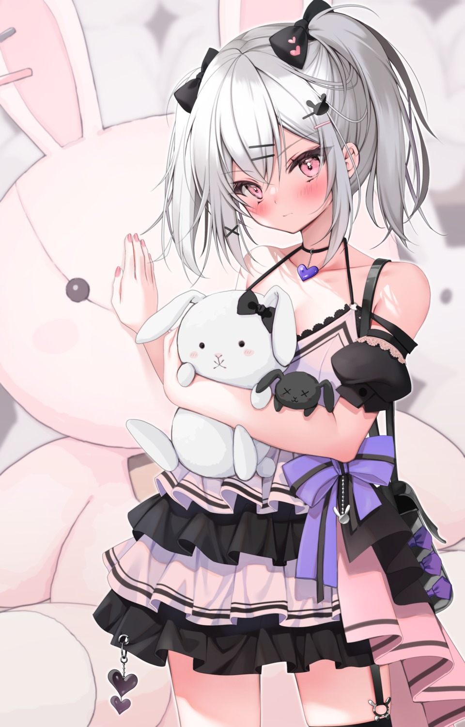 dress, stockings, thighhighs, yoruhoshi_owl