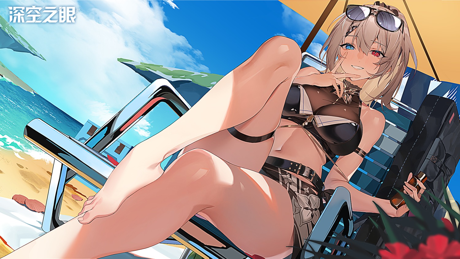 aether_gazer, feet, garter, heterochromia, kotachi_(aether_gazer), megane, see_through, tagme
