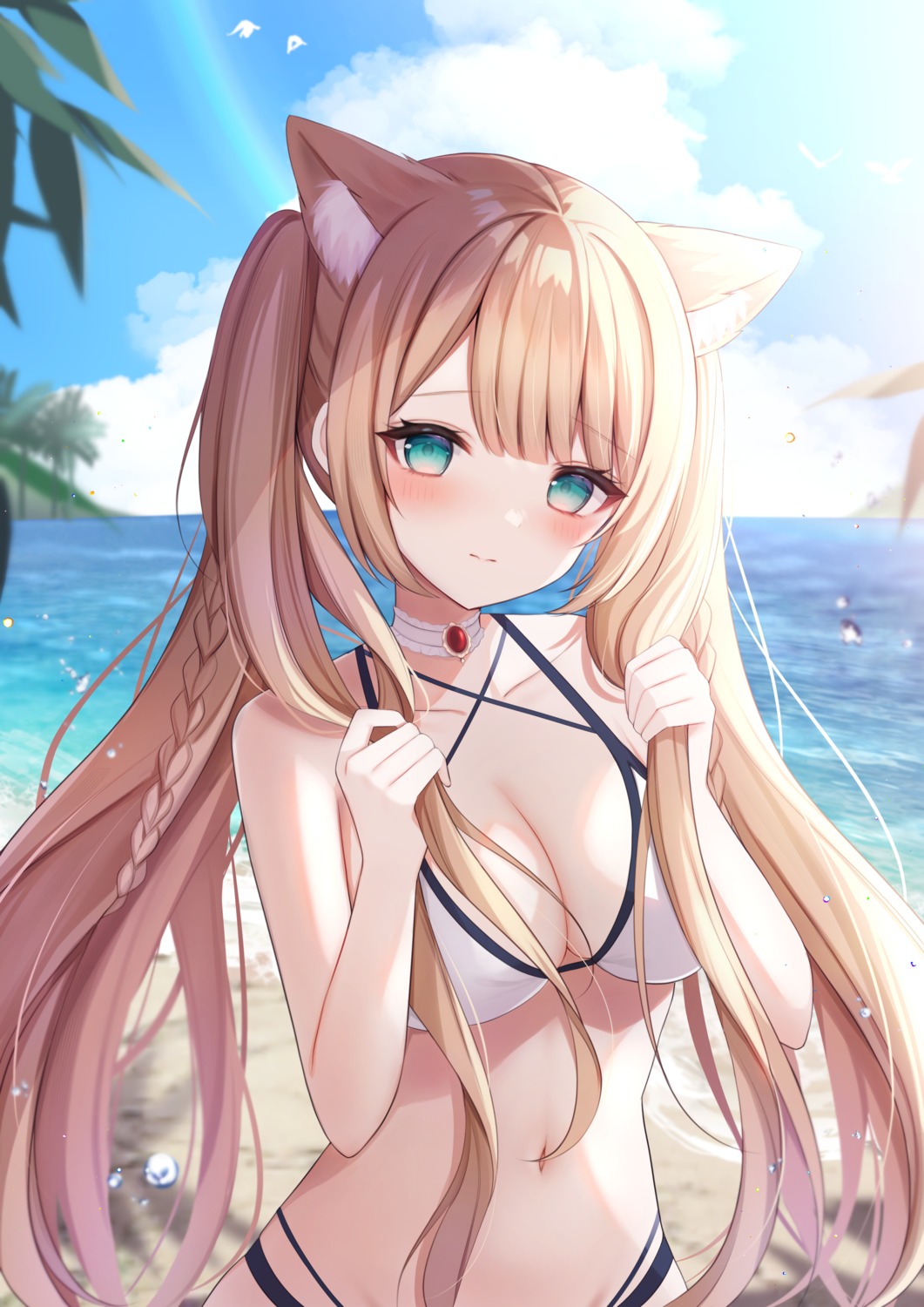 animal_ears, bikini, komari_mhy, nekomimi, swimsuits