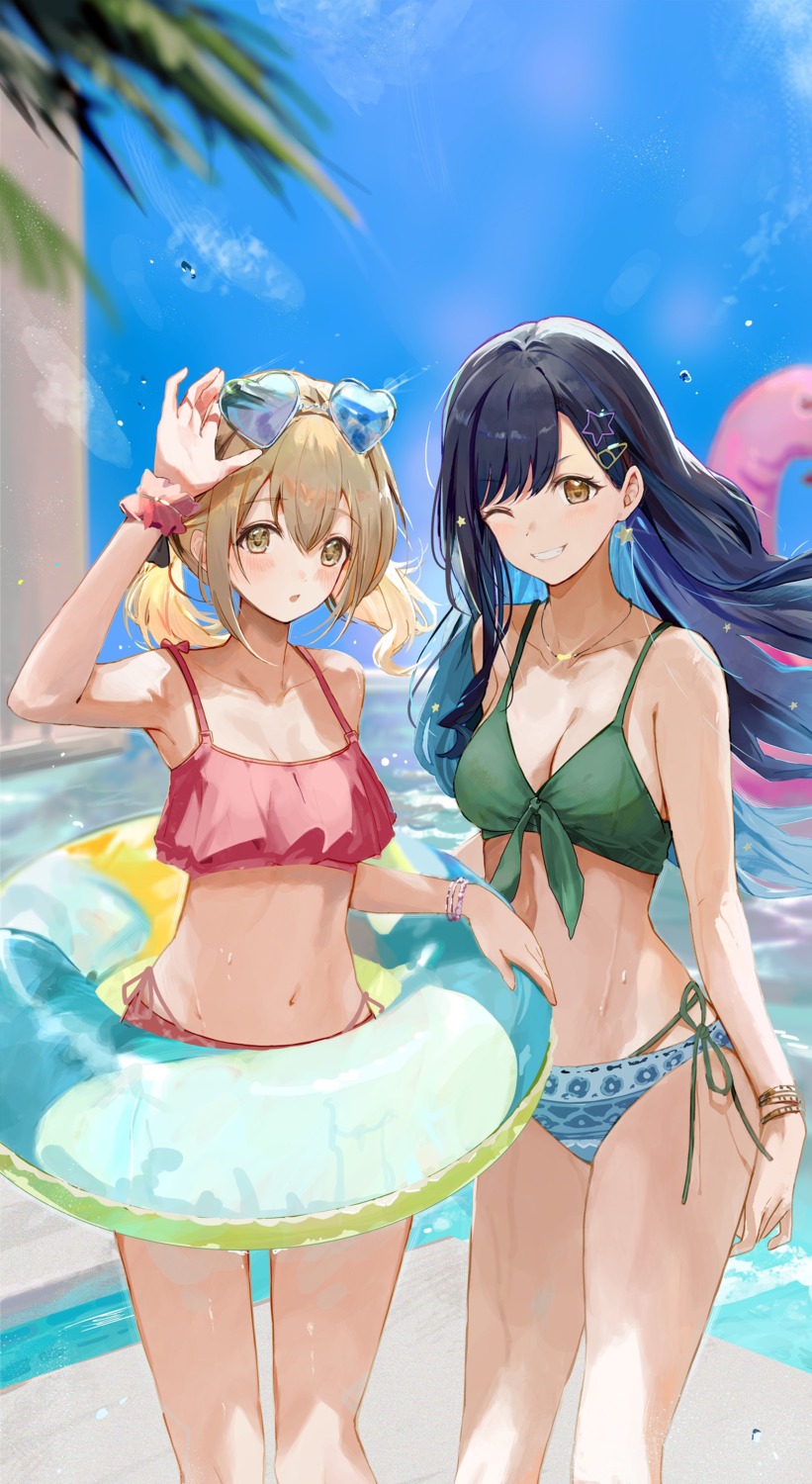 azusawa_kohane, bikini, cleavage, megane, project_sekai, shiraishi_an, swimsuits, tomura2maru