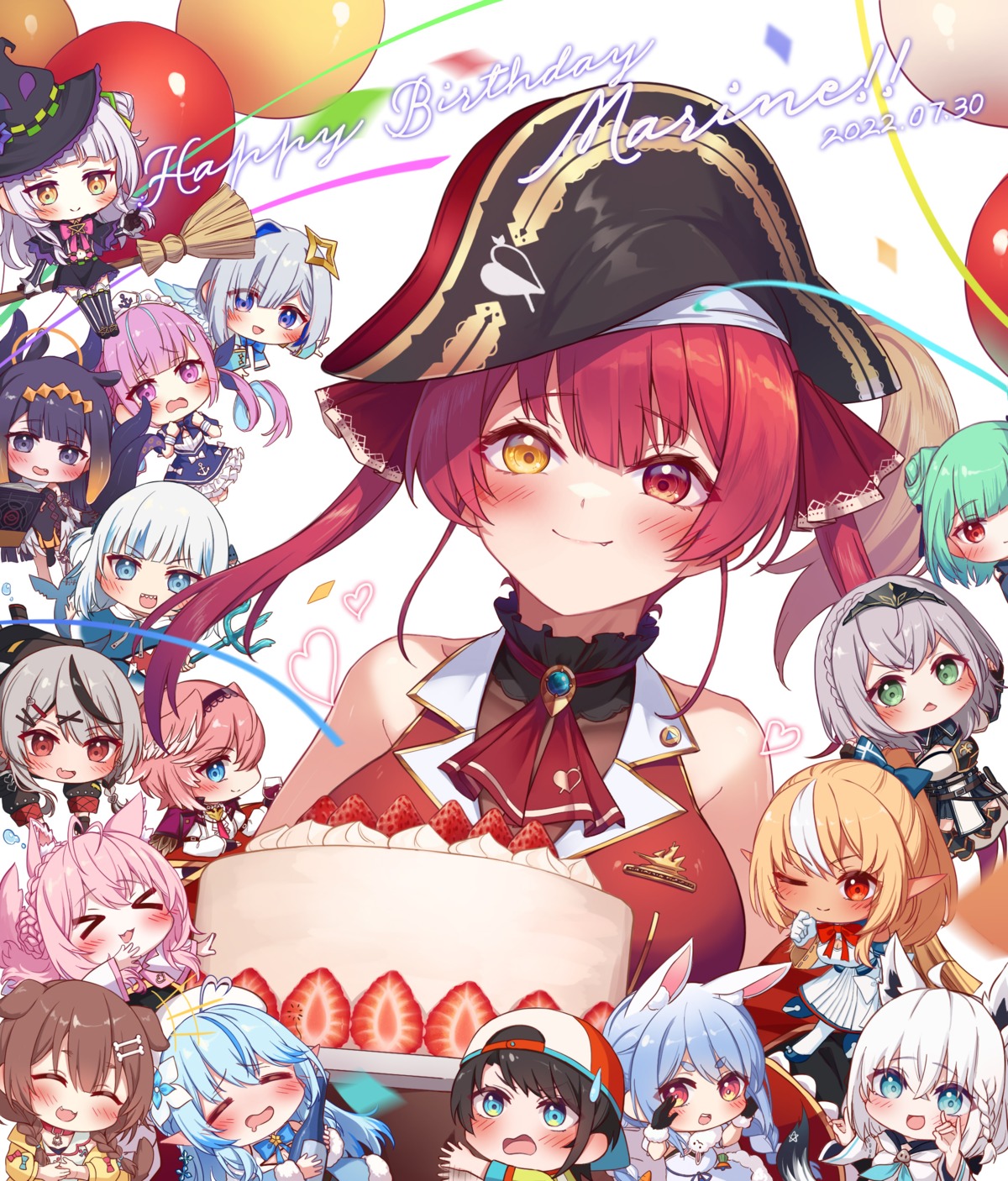 amane_kanata, angel, animal_ears, ao-chan_(ninomae_ina'nis), armor, bunny_ears, chibi, don-chan_(usada_pekora)