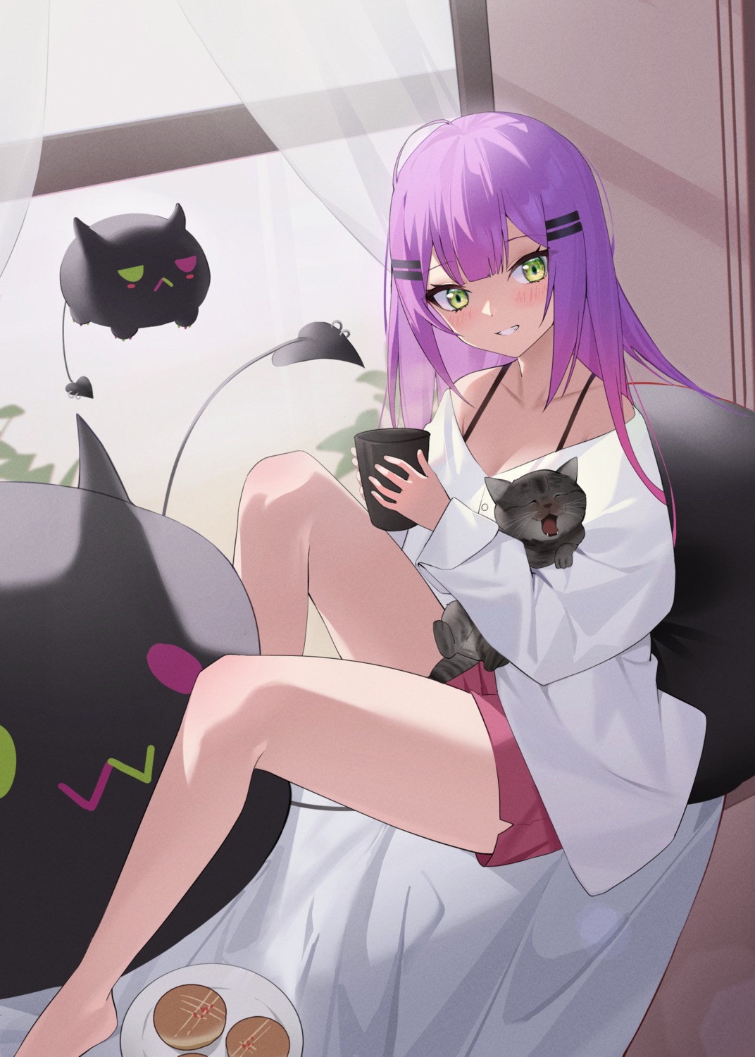 hololive, jmao, neko, tail, tokoyami_towa