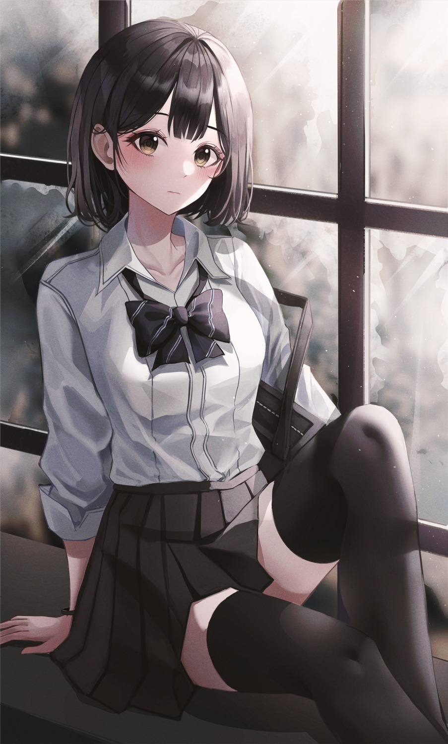 kim_leeyoon, seifuku, thighhighs