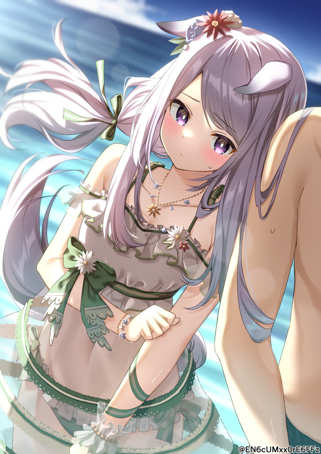 animal_ears, bikini, mejiro_mcqueen_(umamusume), see_through, swimsuits, tail, uma_musume_pretty_derby, yamano_rokamizu