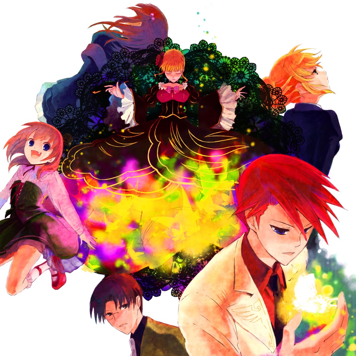 beatrice, dress, umineko_no_naku_koro_ni, ushiromiya_ange, ushiromiya_battler, ushiromiya_george, ushiromiya_jessica, ushiromiya_maria, yamato
