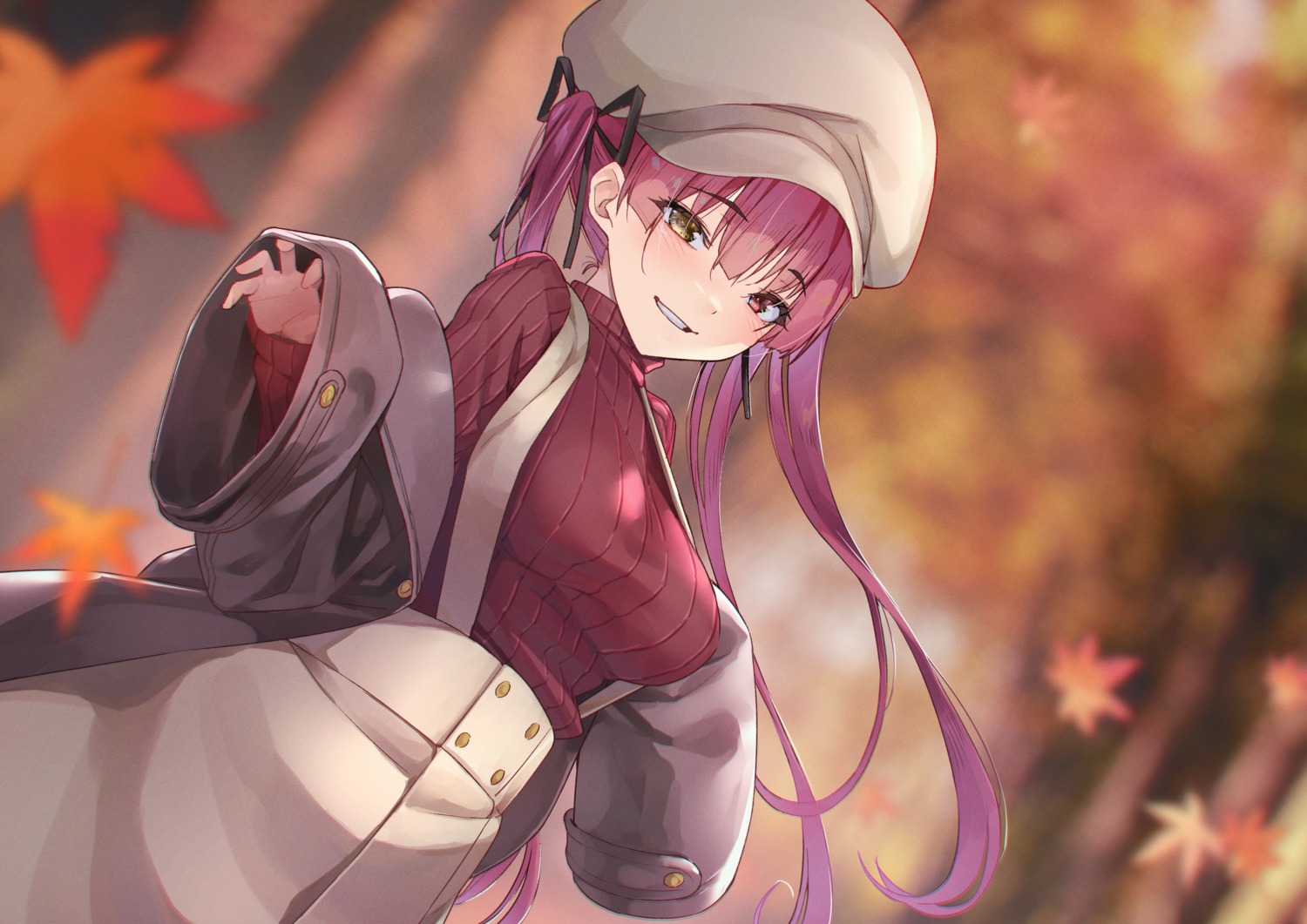 heterochromia, hololive, houshou_marine, koubou_(cowbow_kun), sweater