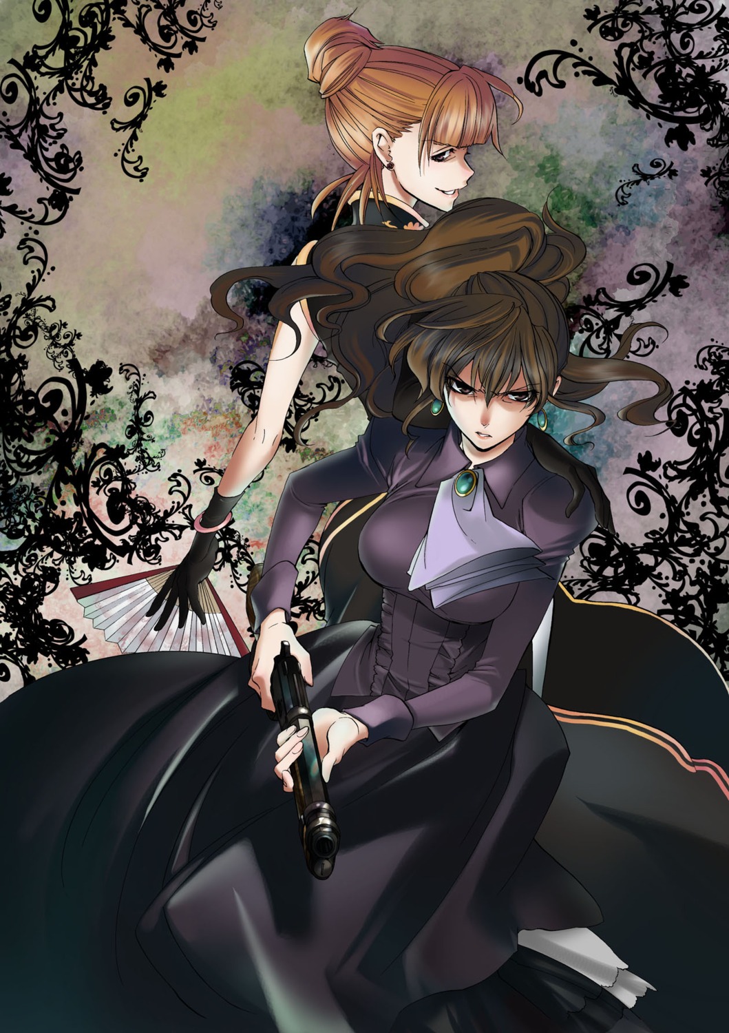 gun, natsumi_kei, umineko_no_naku_koro_ni, ushiromiya_eva, ushiromiya_natsuhi