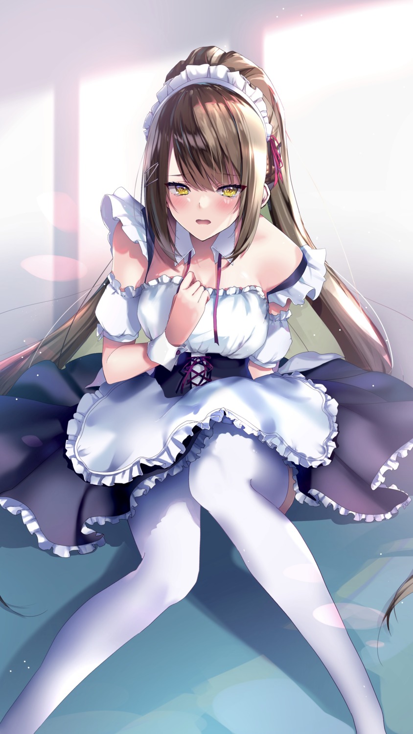 chabashira_sae, maid, ryo_utomiya, thighhighs, youkoso_jitsuryoku_shijou_shugi_no_kyoushitsu_e