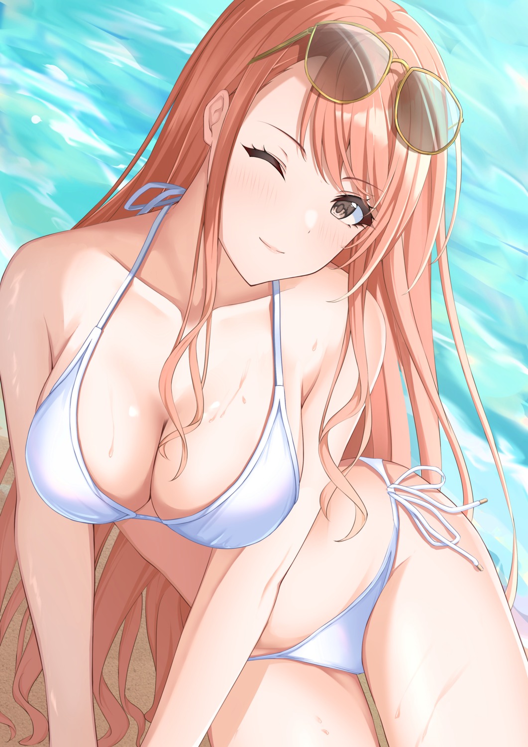 arisugawa_natsuha, bikini, megane, swimsuits, the_idolm@ster, the_idolm@ster_shiny_colors, wet, yuro