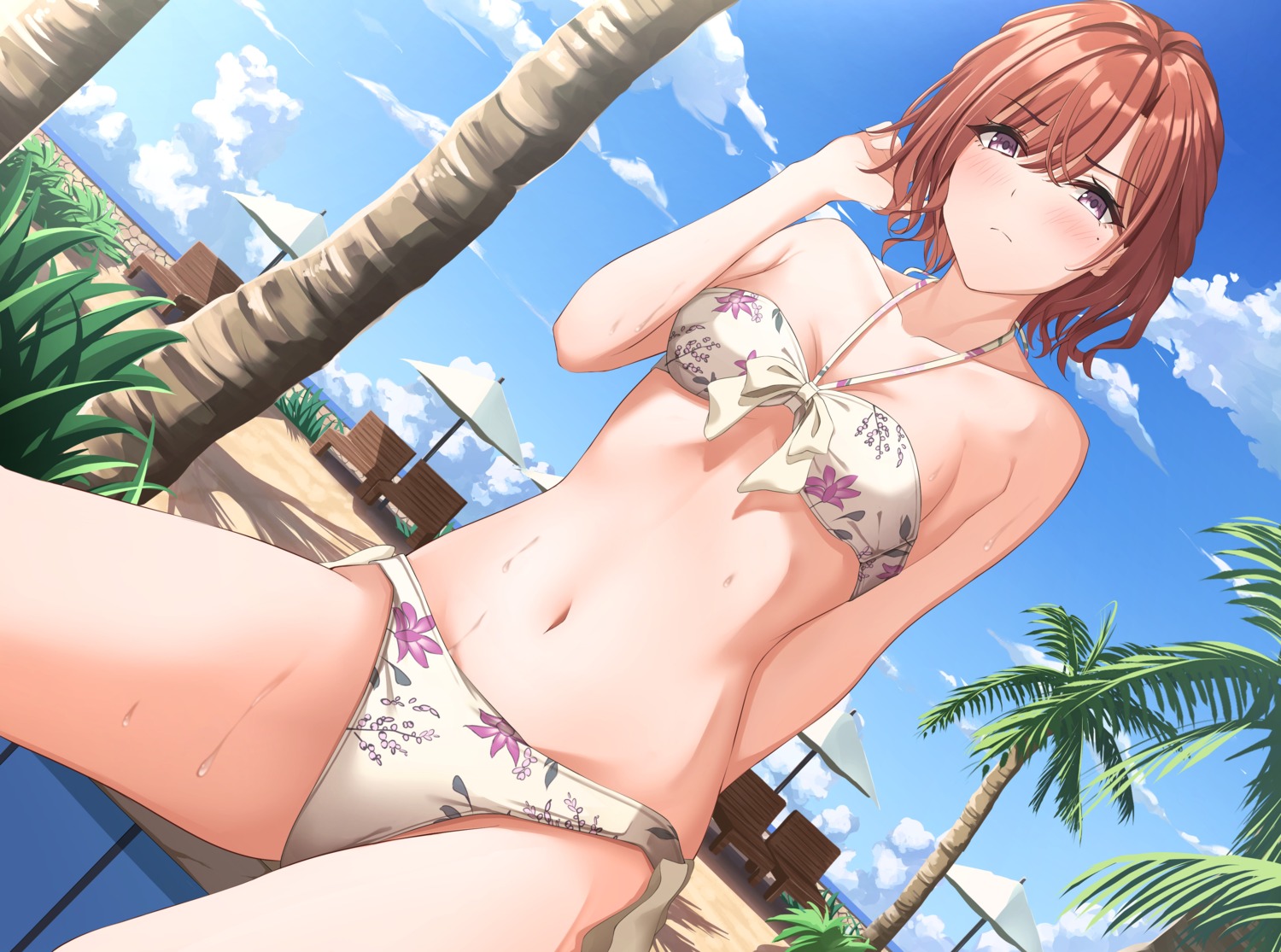 bikini, higuchi_madoka, swimsuits, the_idolm@ster, the_idolm@ster_shiny_colors, wet, yuro
