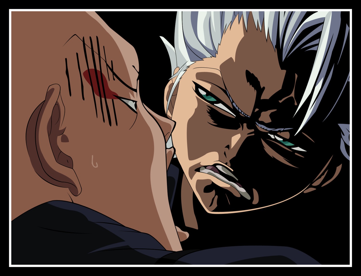 bleach, hitsugaya_toushirou, madarame_ikkaku, male, vector_trace