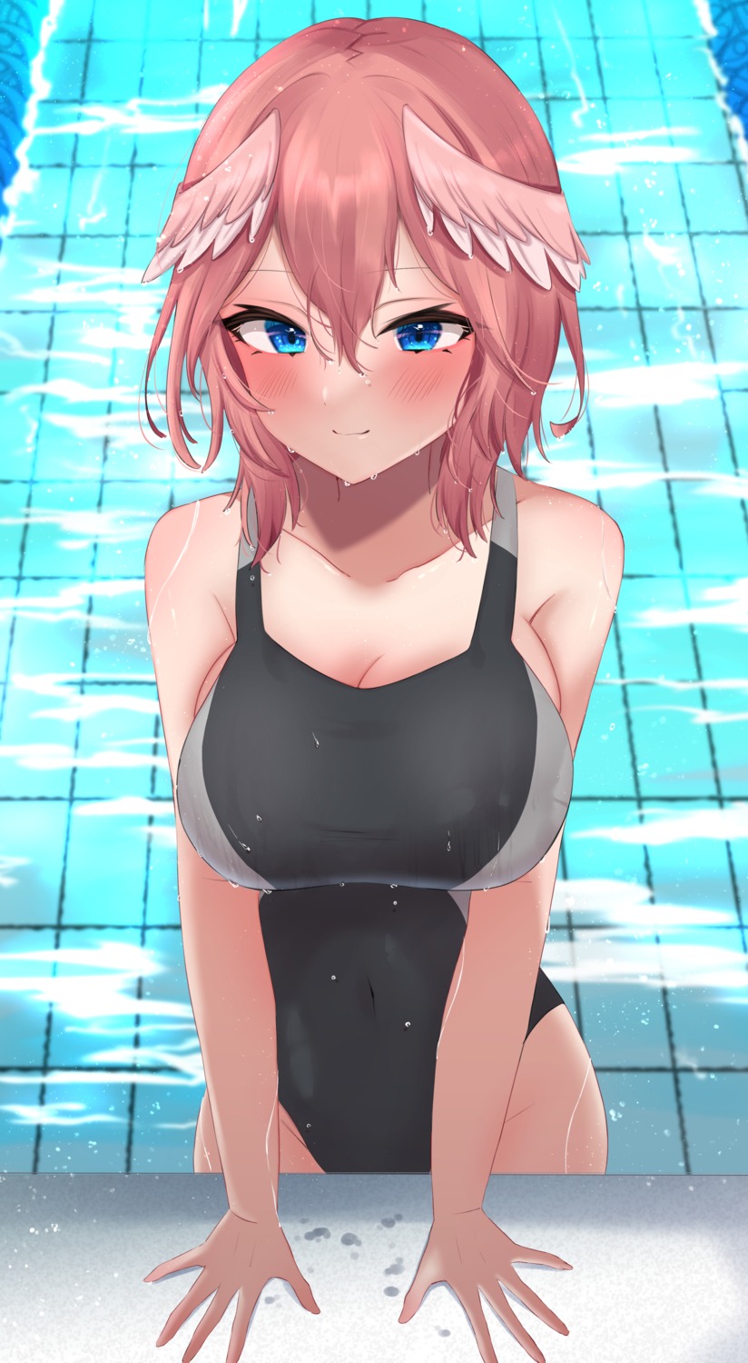 cleavage, hololive, nerorigogo, swimsuits, takane_lui, wings