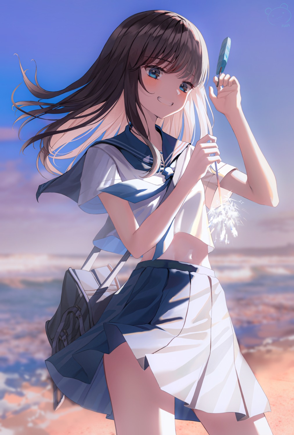 ruda_(ruda_e), seifuku, skirt_lift