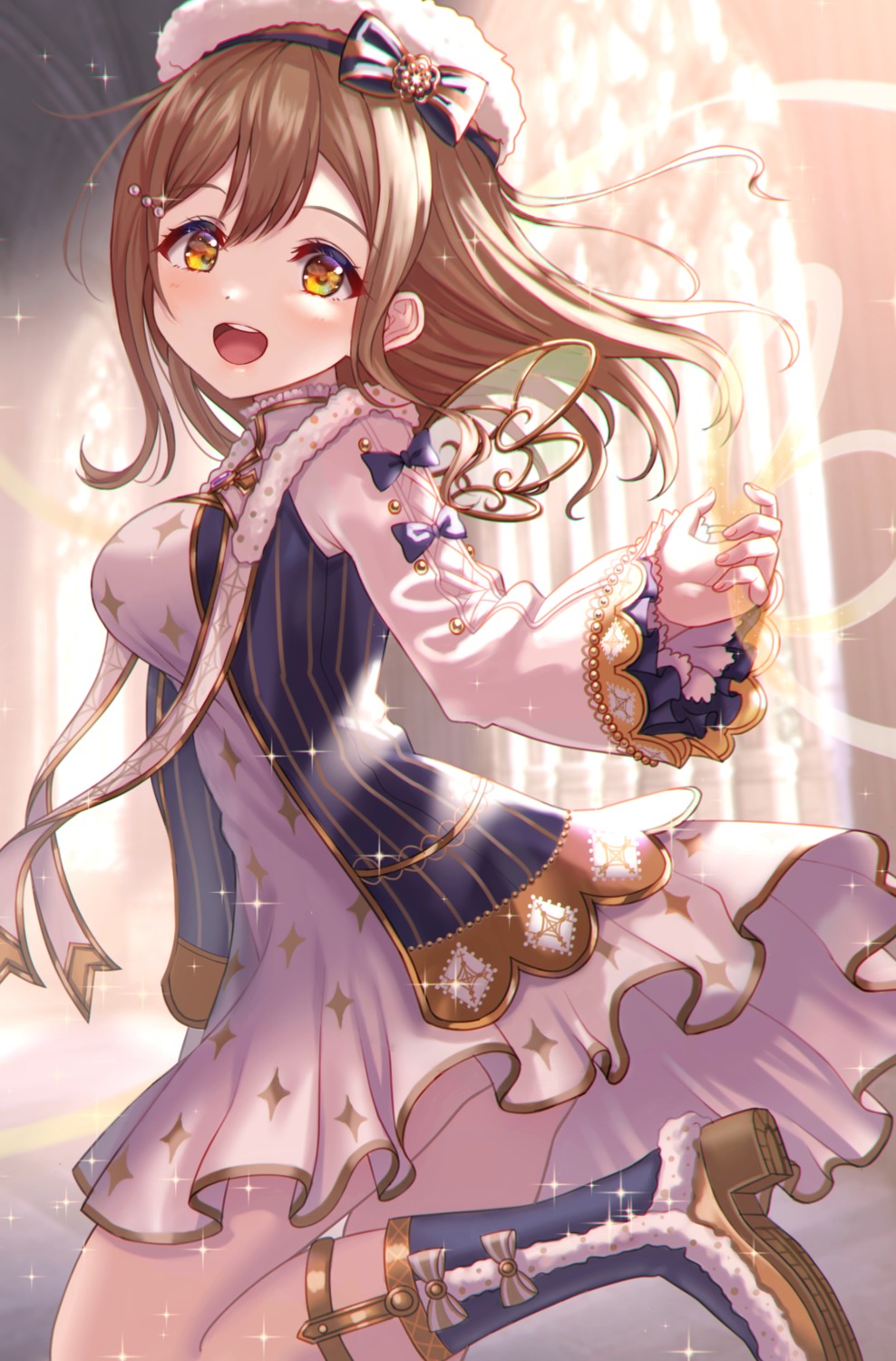 dress, kunikida_hanamaru, love_live!_(series), love_live!_sunshine!!, skirt_lift, usamaru67pi, wings