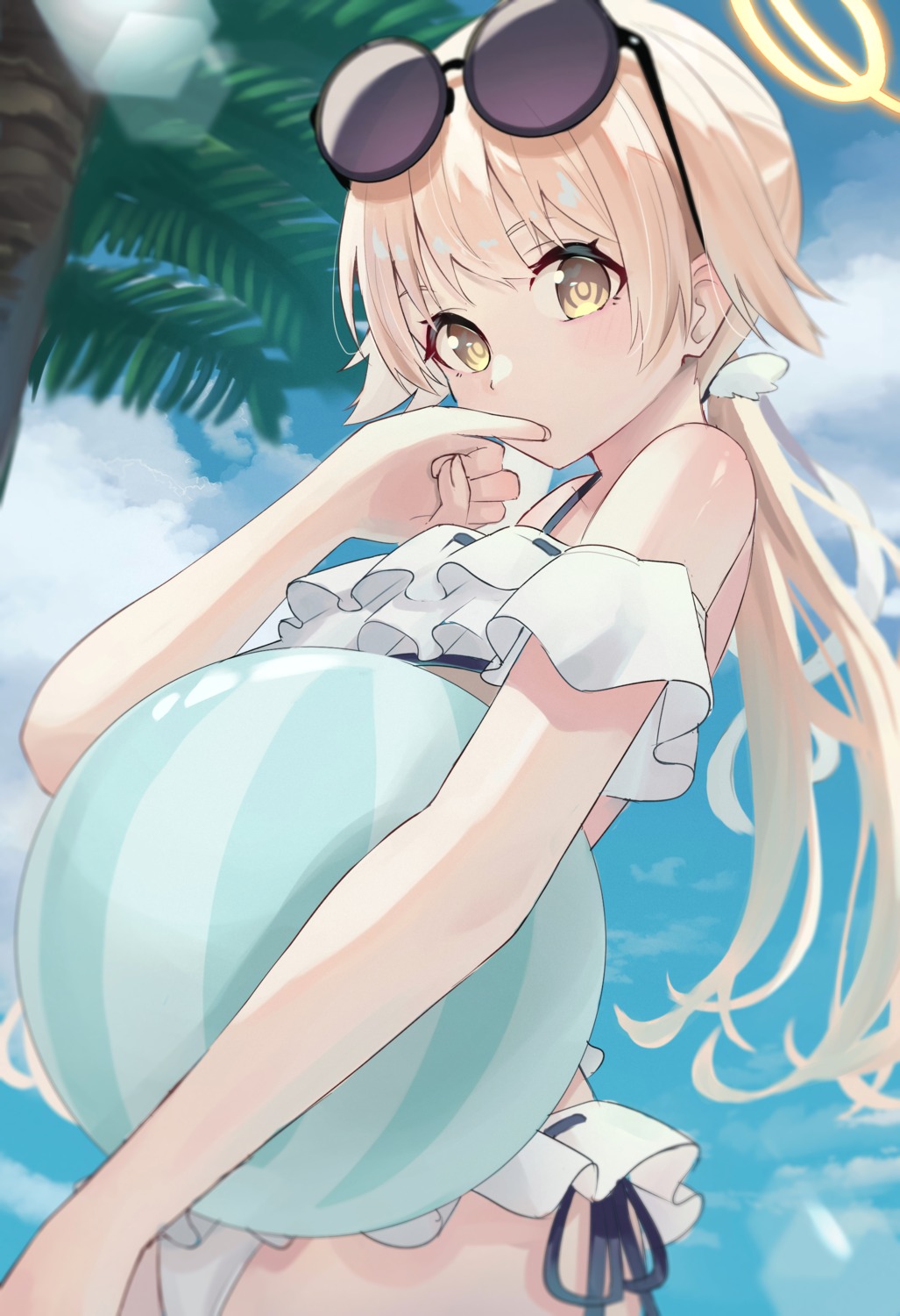 ajitani_hifumi, bikini, blue_archive, halo, megane, pension_z, swimsuits