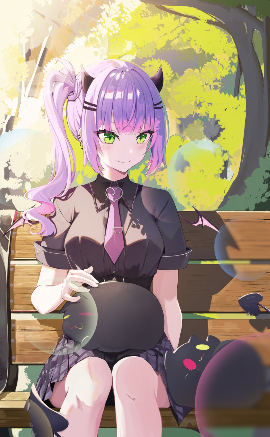 hololive, horns, n8_(buse1601), tail, tokoyami_towa