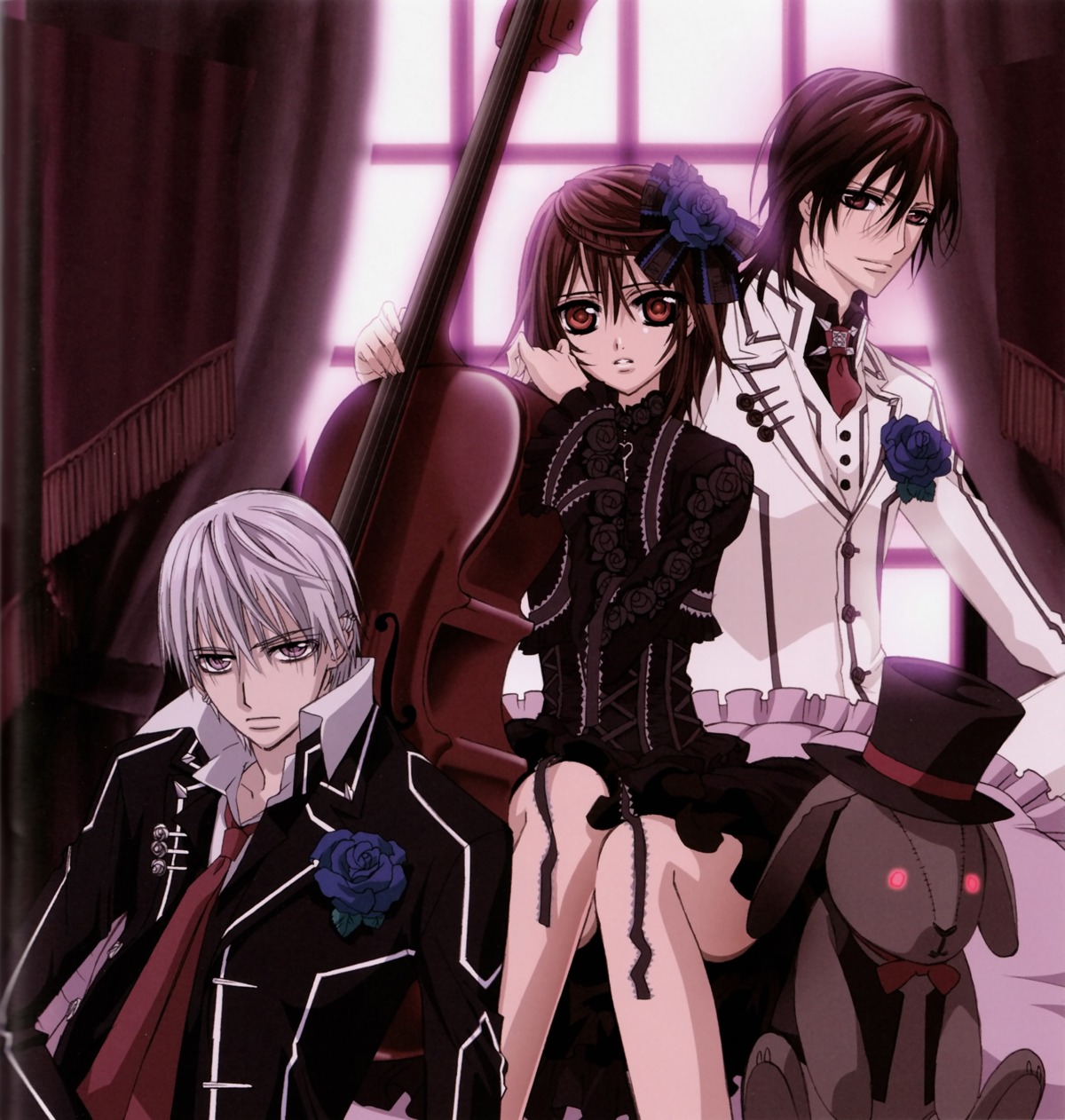 binding_discoloration, cross_yuuki, kiryuu_zero, kuran_kaname, nishida_asako, vampire_knight