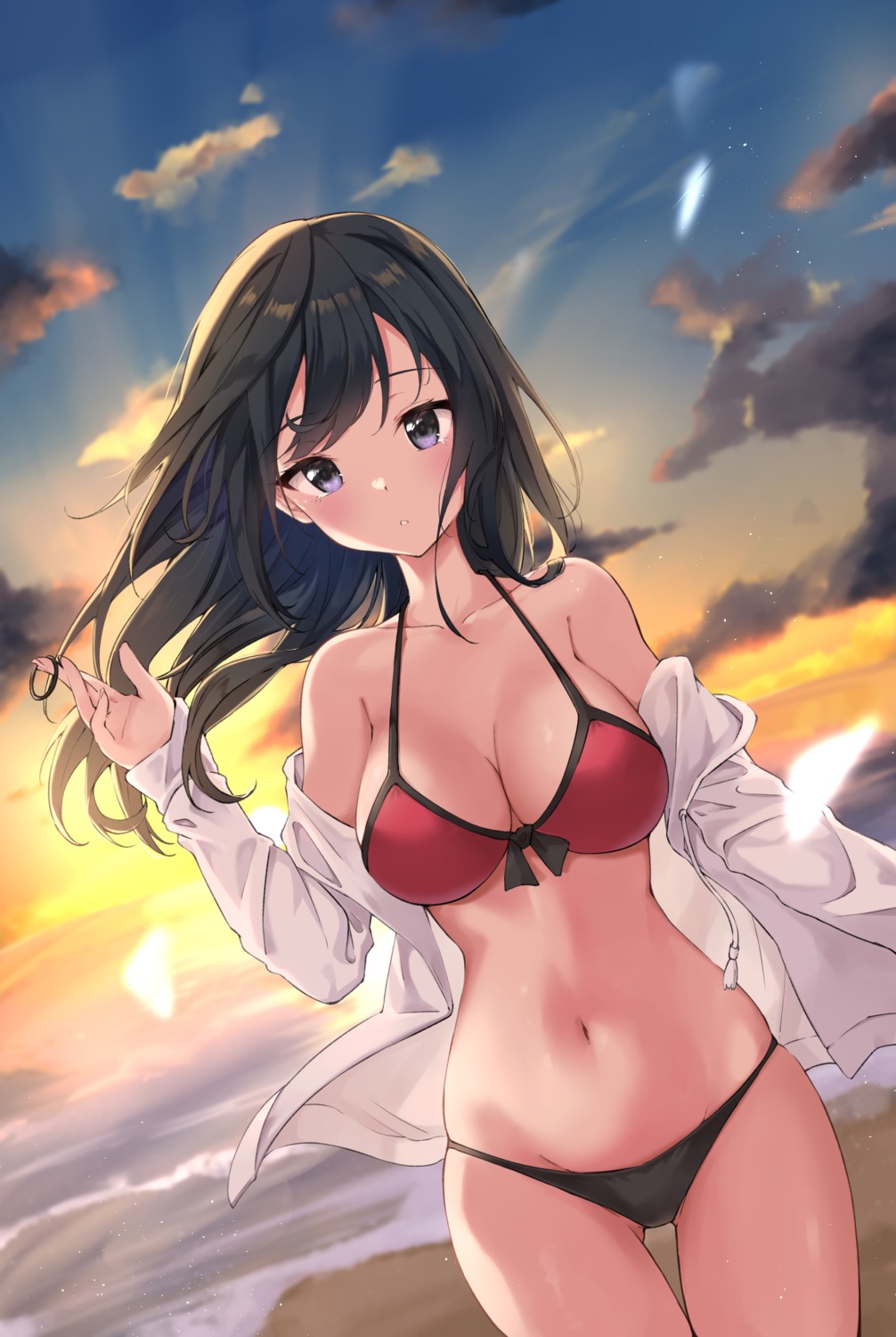 bikini, love_live!_(series), love_live!_nijigasaki_gakuen_school_idol_doukoukai, open_shirt, swimsuits, tiara_(871220), yuuki_setsuna