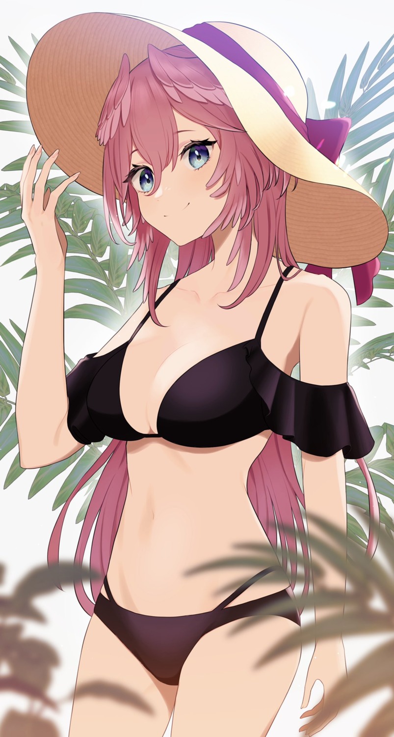 bikini, cleavage, hololive, swimsuits, takane_lui, wings, yamagamiamami