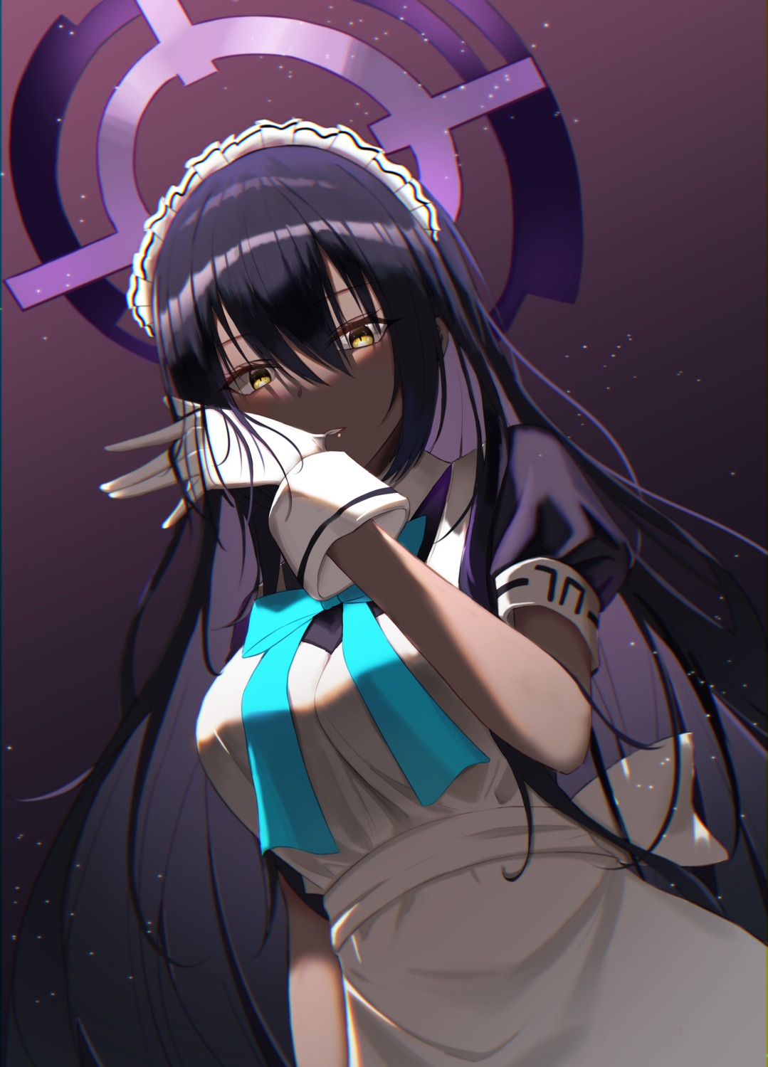 blue_archive, halo, kakudate_karin, maid, okey