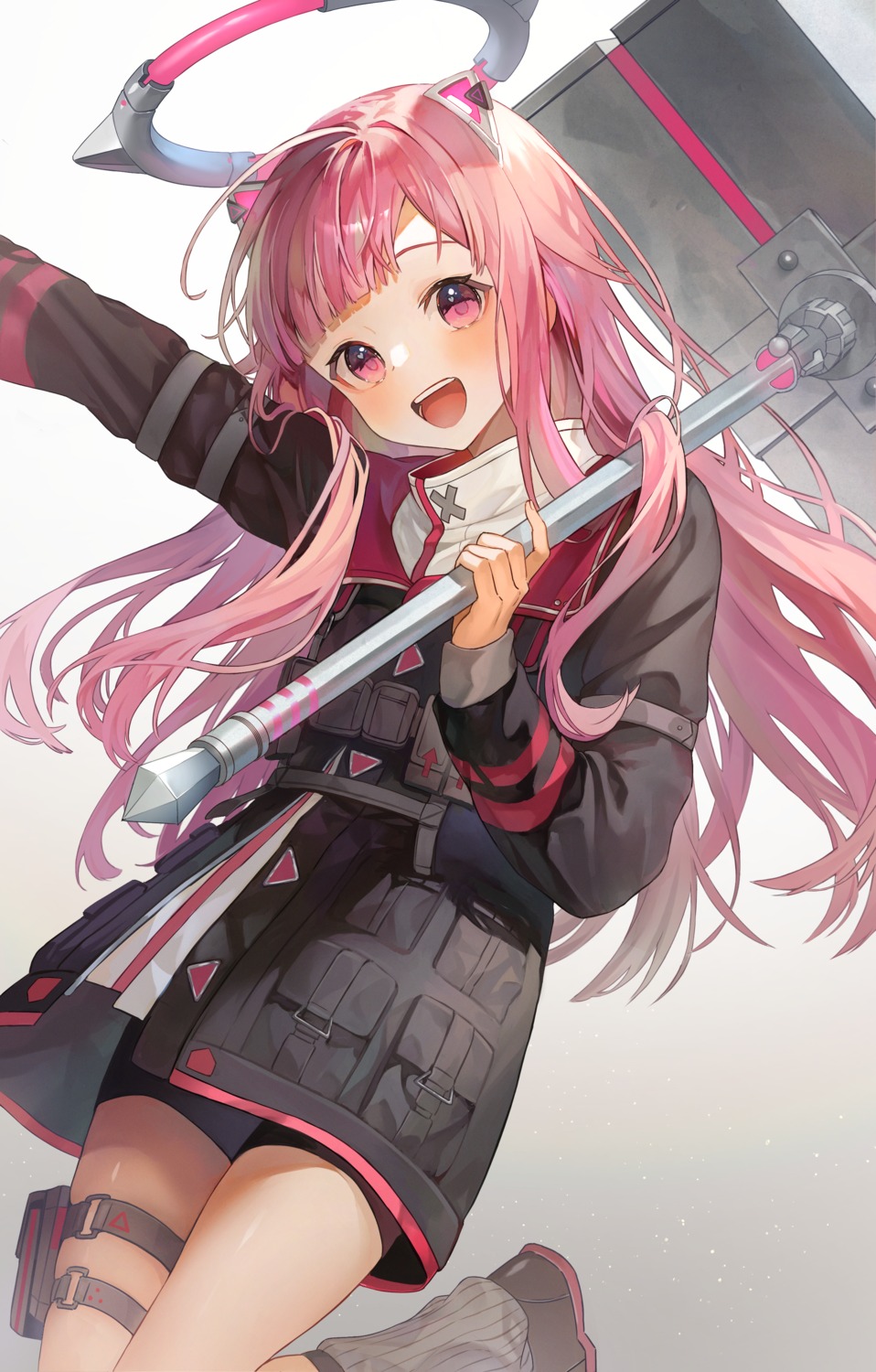 angel, bike_shorts, garter, ikaninaritai8, ootori_emu, project_sekai, uniform, weapon