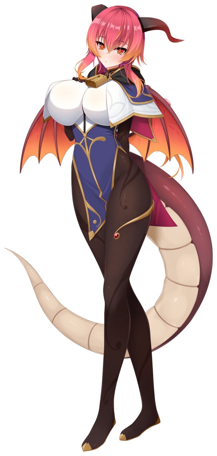 casket, horns, pantyhose, pointy_ears, tail, wings, yu-ta