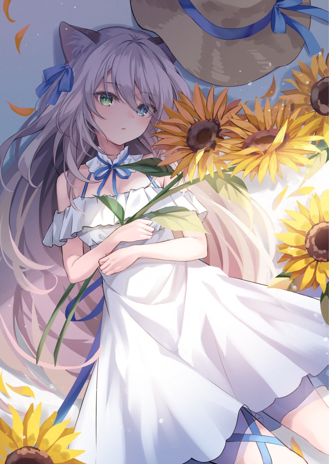 animal_ears, crerp, dress, garter, nekomimi, summer_dress