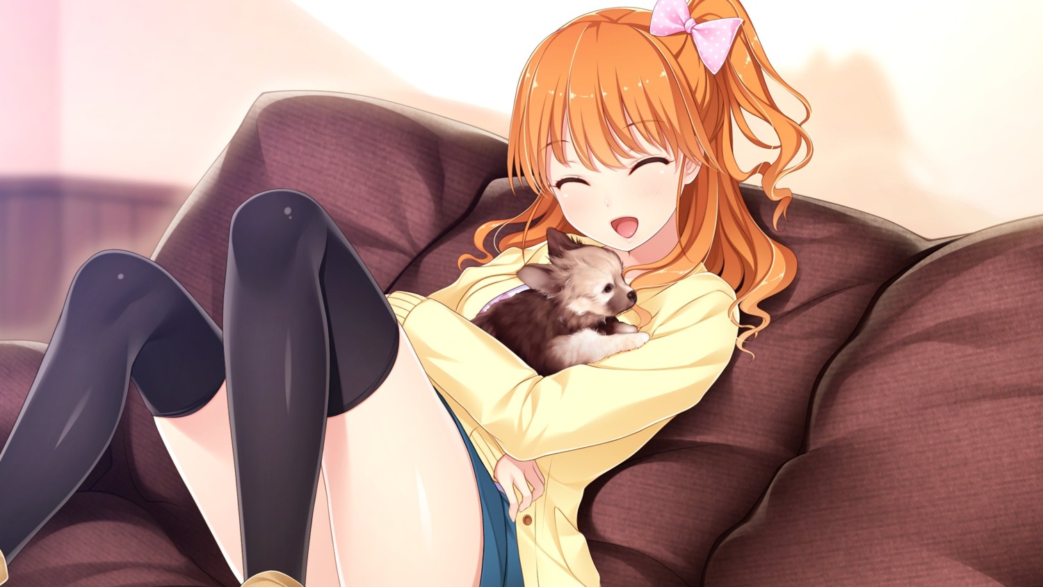 akino_subaru, aoi_hinata, gin'iro_haruka, sweater, thighhighs, tone_work's