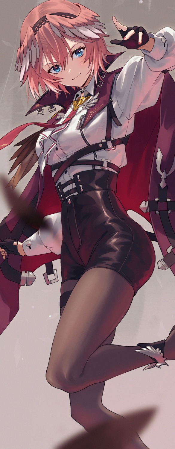 garter, hololive, moonlaw, pantyhose, takane_lui, uniform, wings