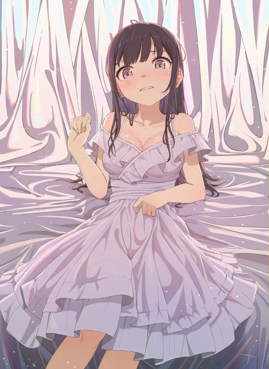 cleavage, dress, hano, no_bra