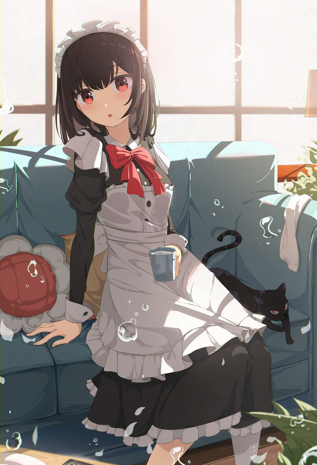 hano, maid, neko
