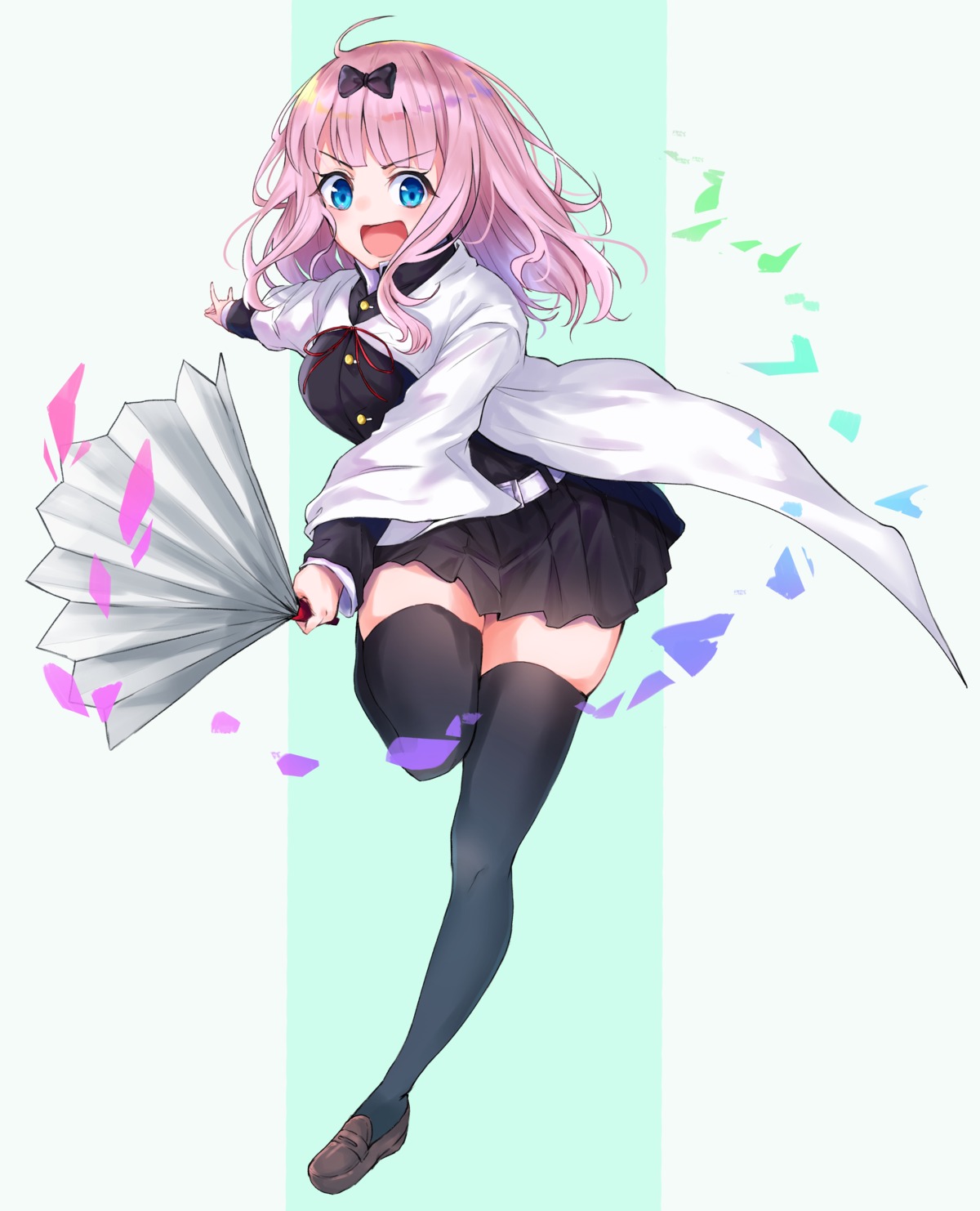 cosplay, fujiwara_chika, japanese_clothes, kaguya-sama_wa_kokurasetai_~tensai-tachi_no_renai_zunousen~, kimetsu_no_yaiba, m.tokotsu, thighhighs, uniform