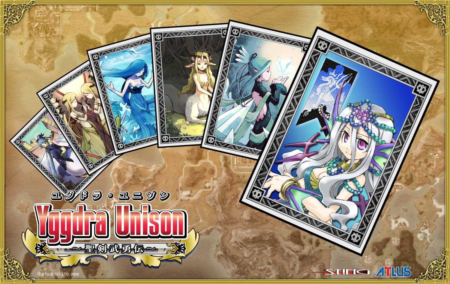 emelone, kiyuduki_satoko, tobe_sunaho, wallpaper, yggdra_union