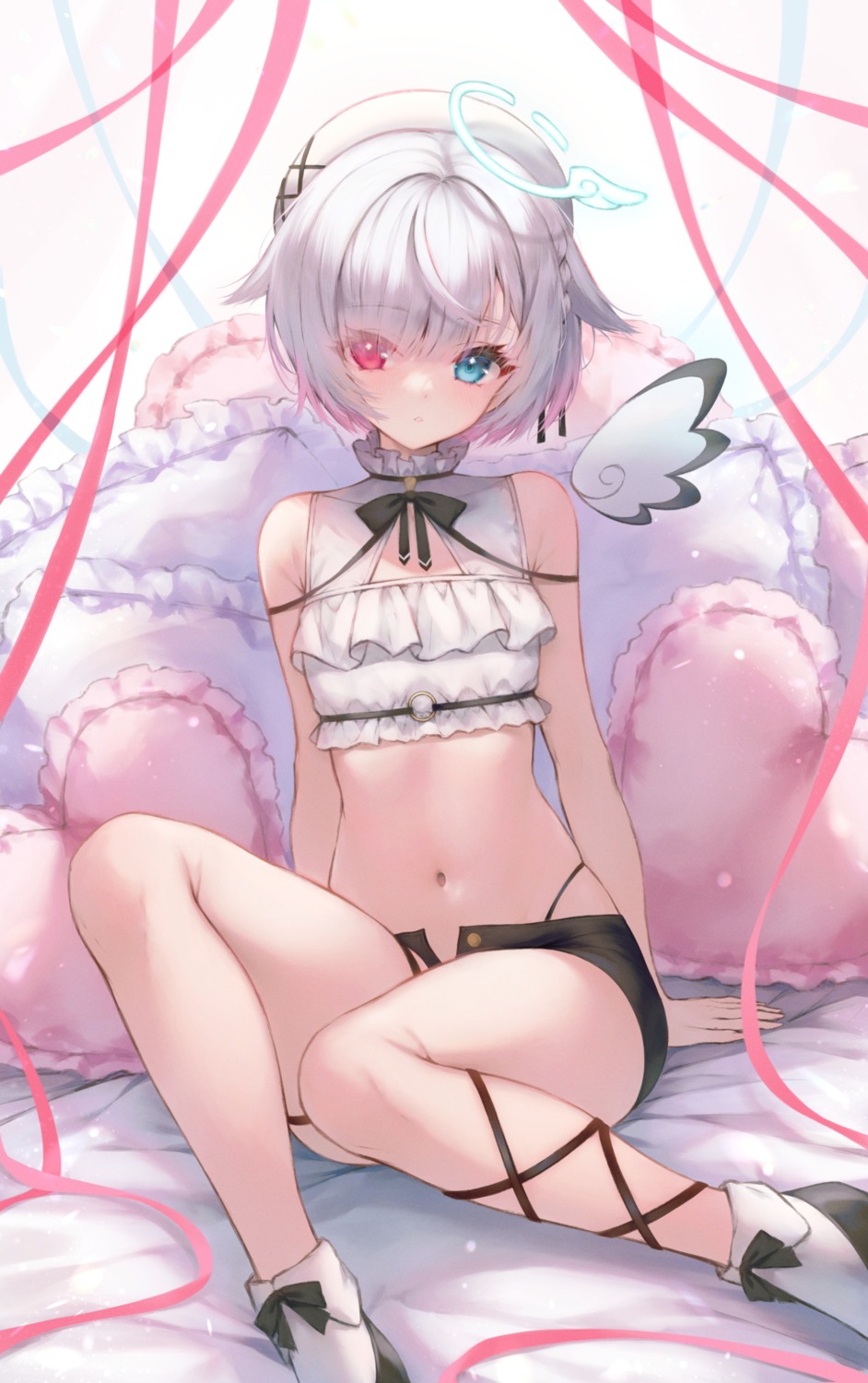 amemiya_nazuna, angel, garter, heterochromia, ijac_ray, pantsu, vshojo, wings