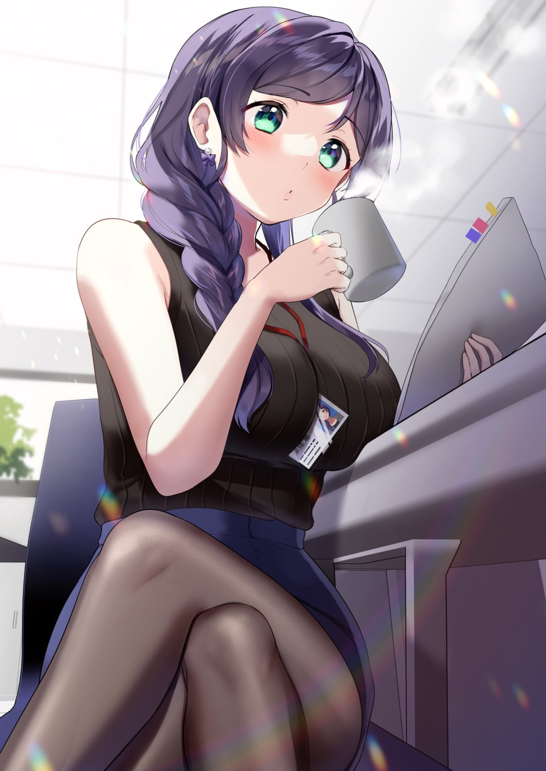 kazepana, love_live!, love_live!_(series), pantyhose, sweater, toujou_nozomi