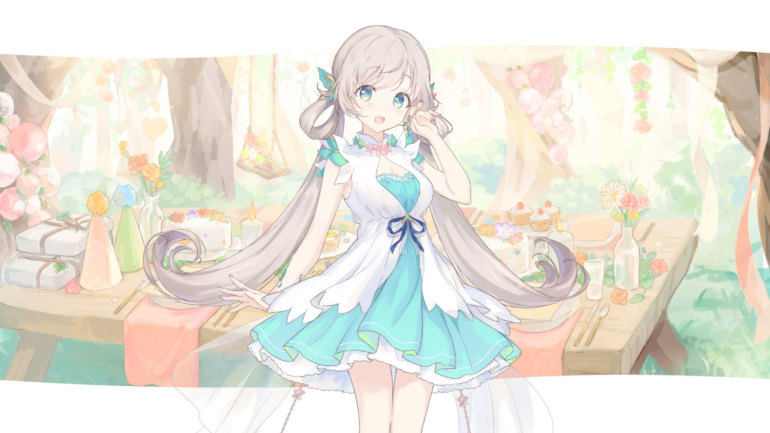 cleavage, dress, hanakaze_rin, indie_virtual_youtuber, kinutani_yutaka, wallpaper