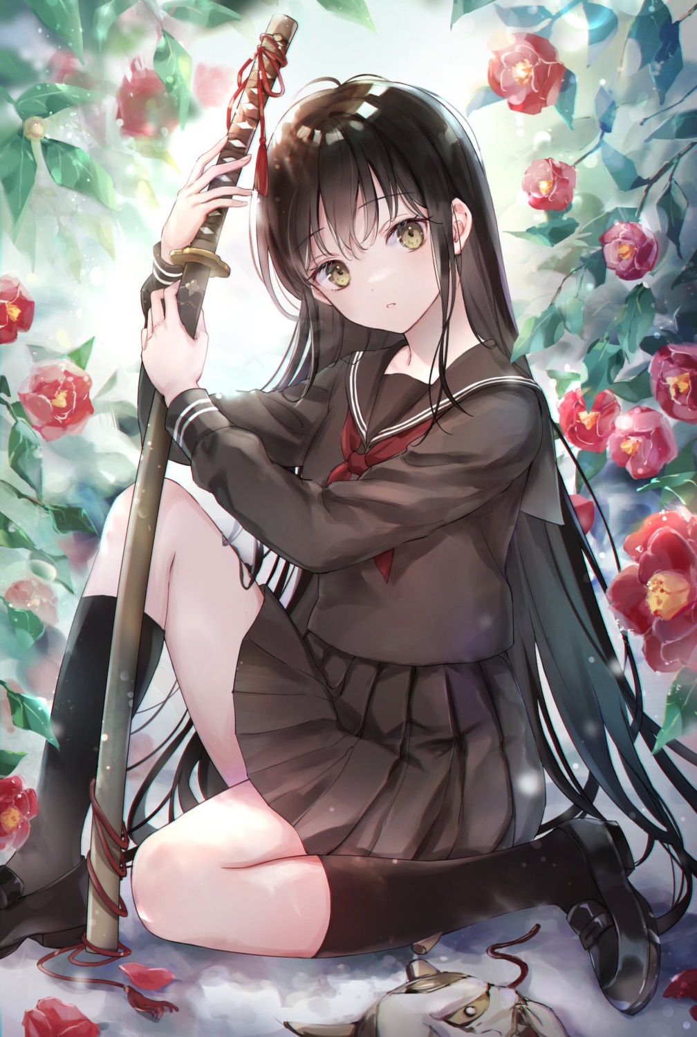 seifuku, skirt_lift, sword, tsumugi_8345