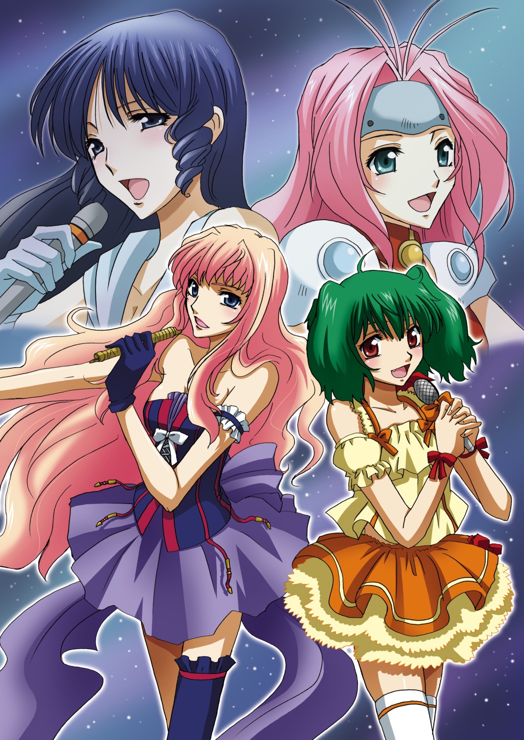 dress, lynn_minmay, macross, macross_7, macross_frontier, mylene_flare_jenius, ranka_lee, sheryl_nome