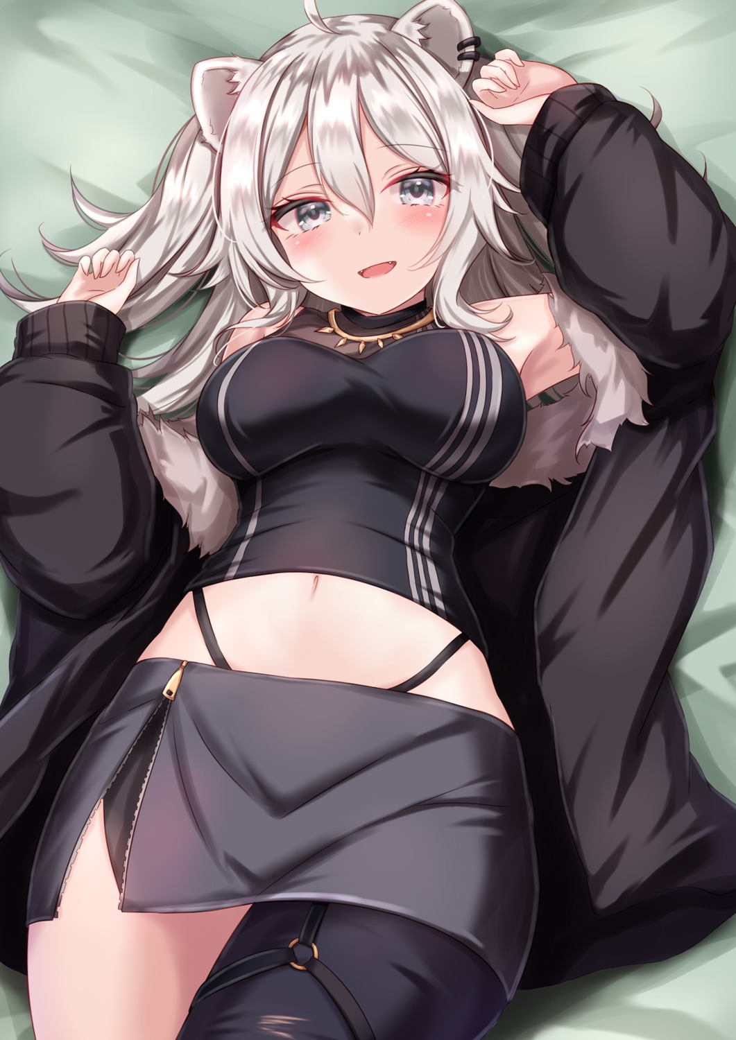 animal_ears, garter, hololive, shishiro_botan, torn_clothes, yuano