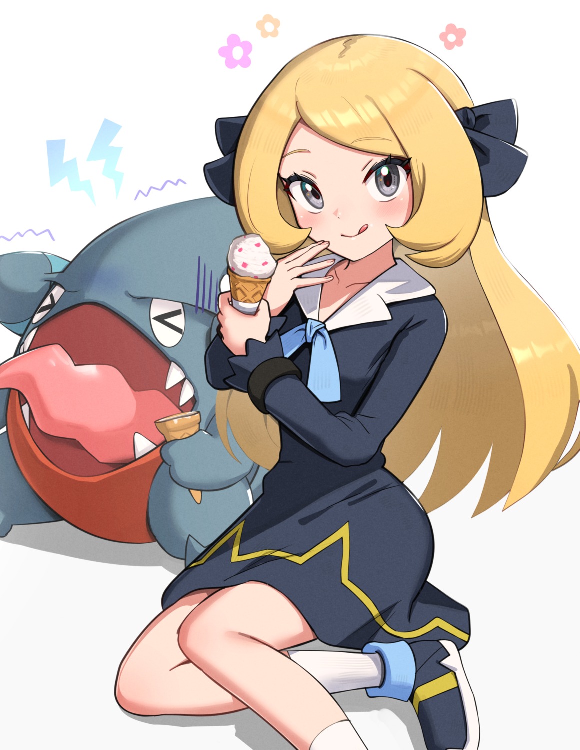 gible, gonzarez, pokemon, pokemon_bdsp, pokemon_dppt, seifuku, shirona_(pokemon)