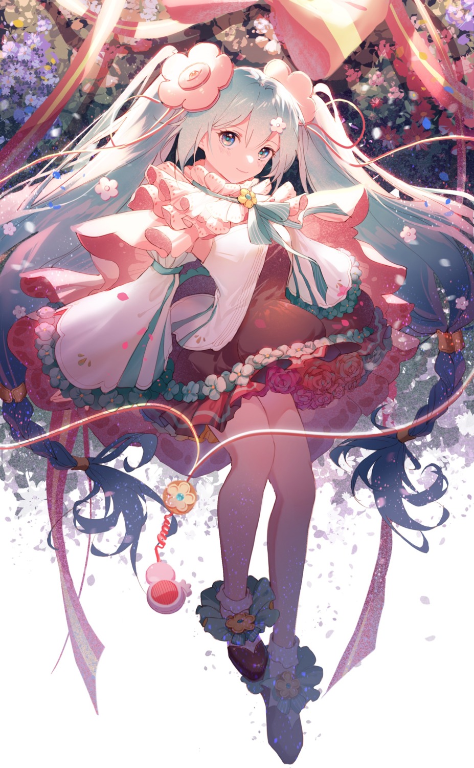 dress, hatsune_miku, magical_mirai, ranol1215, skirt_lift, vocaloid
