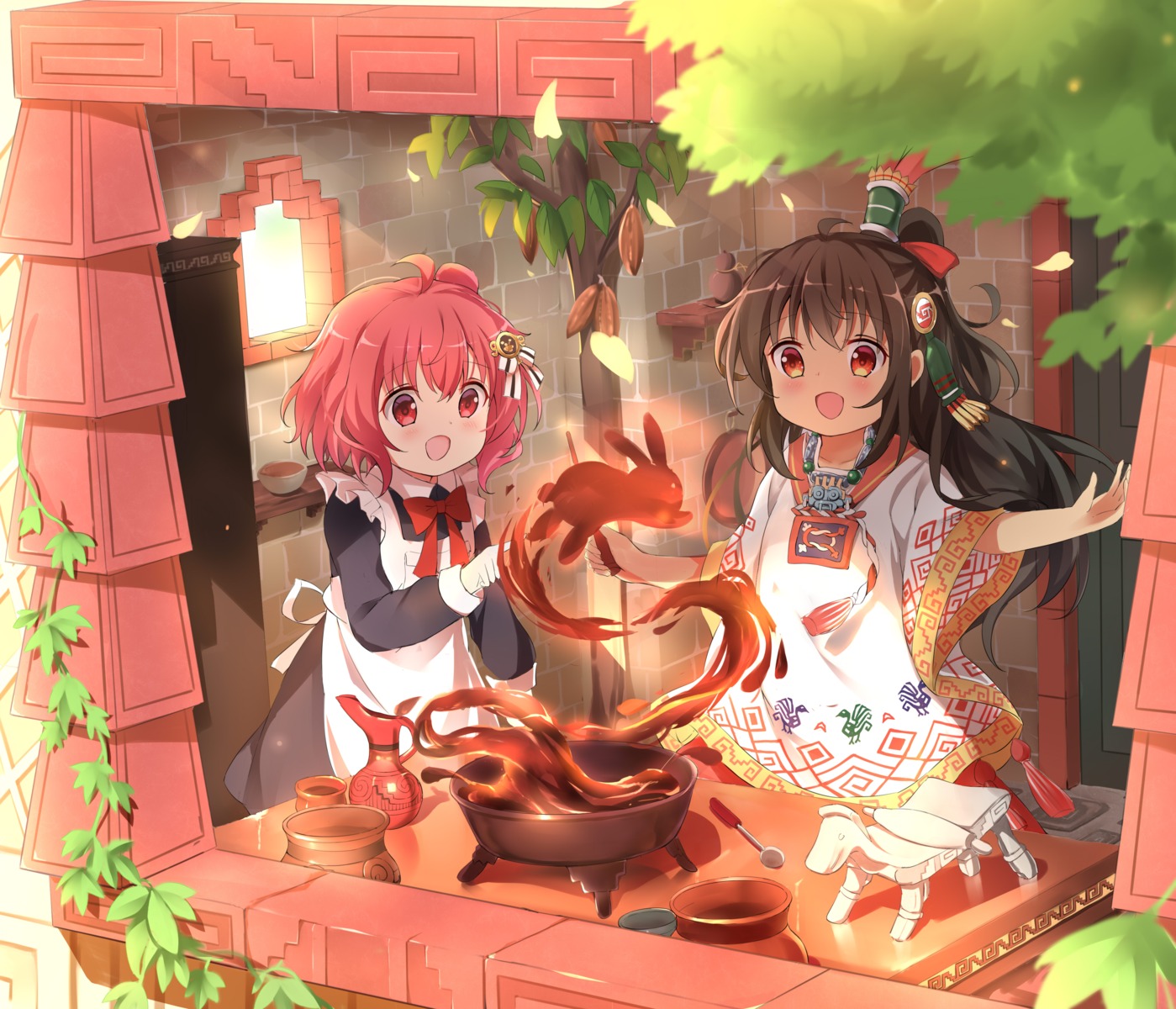 asian_clothes, maid, stick_jitb