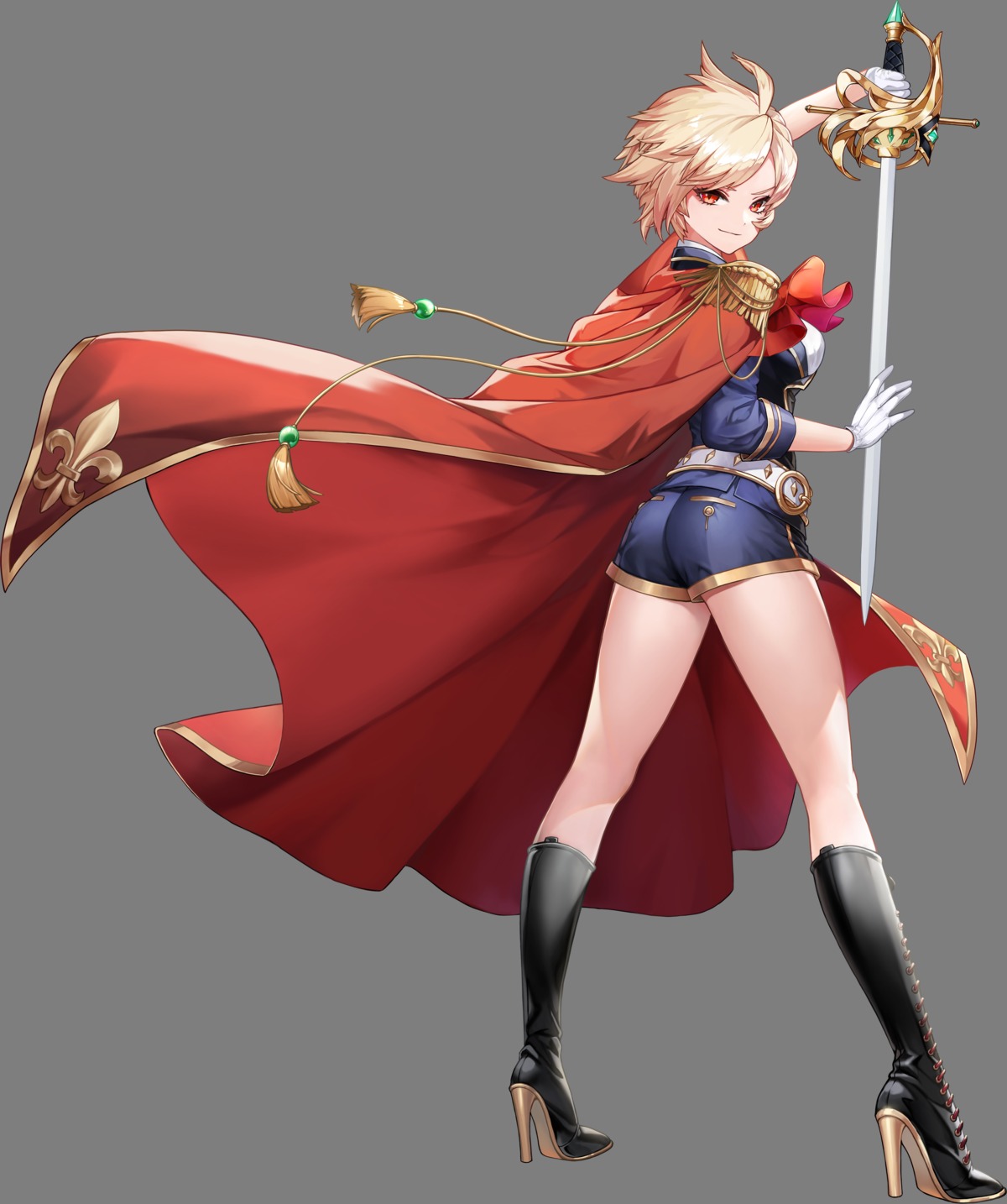 ass, guardian_tales, heels, sword, tagme, transparent_png, uniform