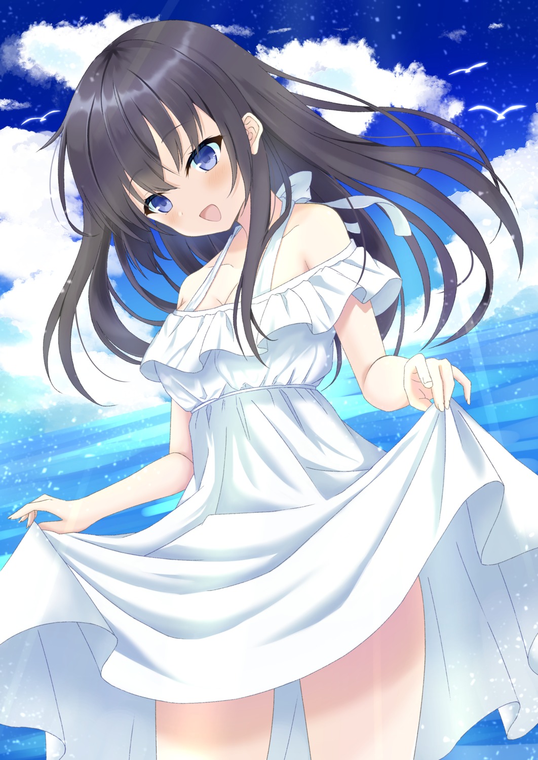 dress, kiriyama_aoi, skirt_lift, summer_dress