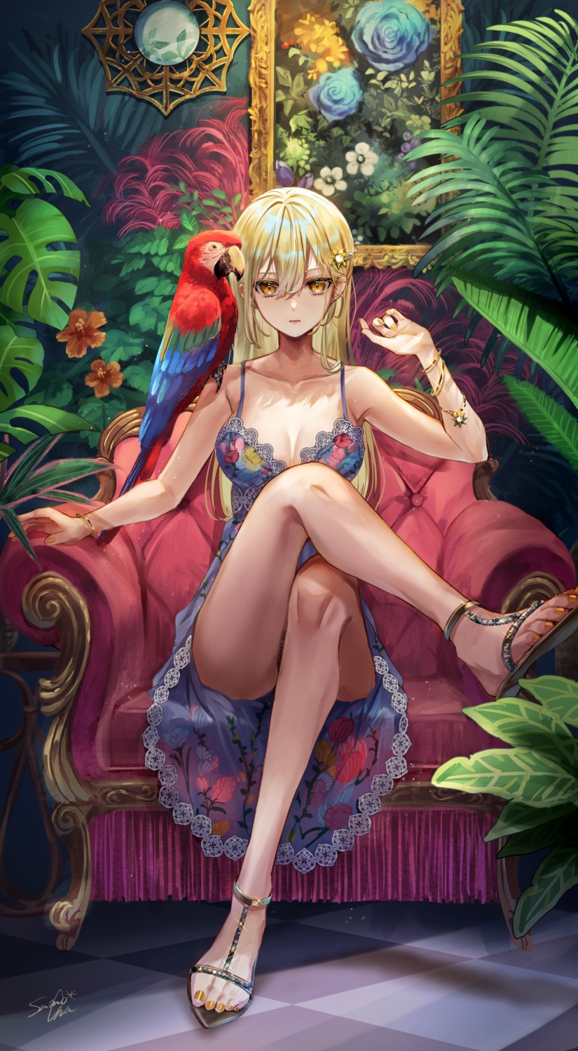 dress, no_bra, samo_cha, skirt_lift